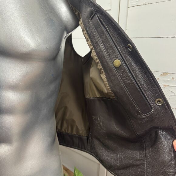 48 Coronado Concealed Carry Snap BROWN Leather Vest Motorcycle Biker Conceal - Picture 8 of 11